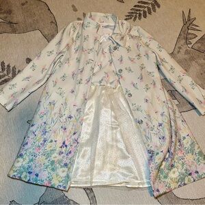 NEW 2 pc set Floral Sleeveless Dress and coat with Gold Skirt